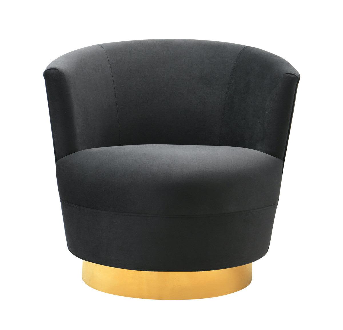 Novak Black Swivel Chair - Euro Living Furniture