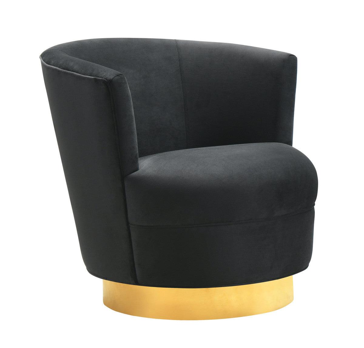 Novak Black Swivel Chair - Euro Living Furniture