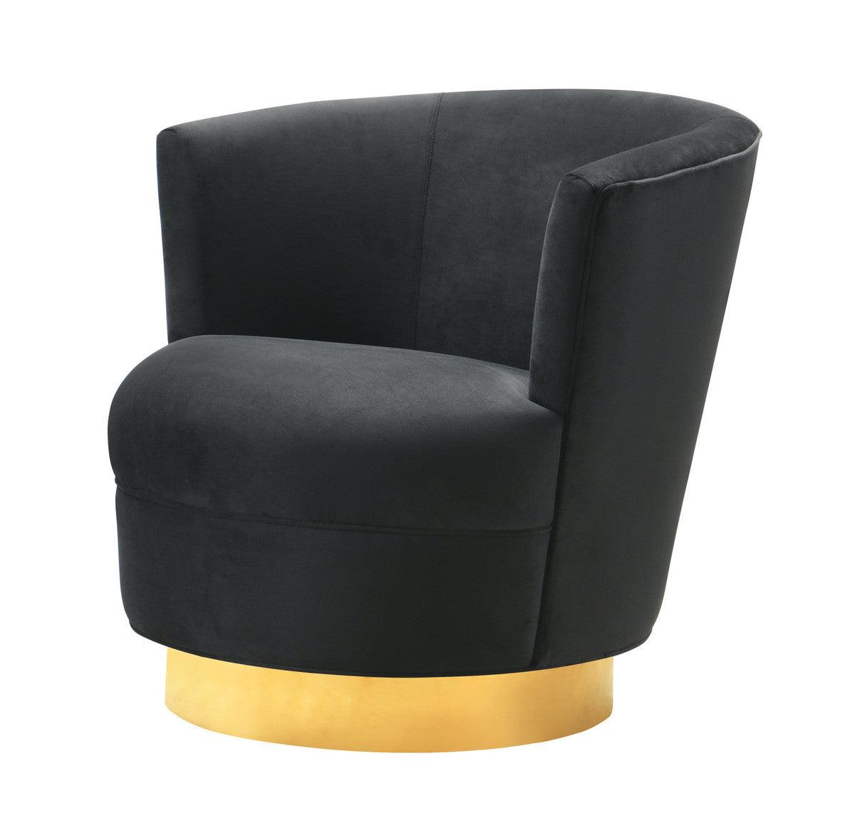 Novak Black Swivel Chair - Euro Living Furniture