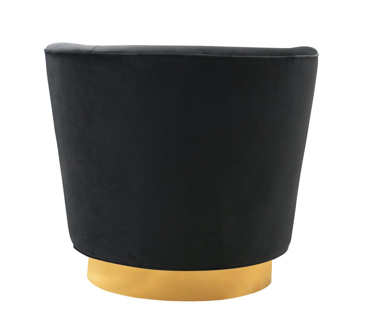 Novak Black Swivel Chair - Euro Living Furniture