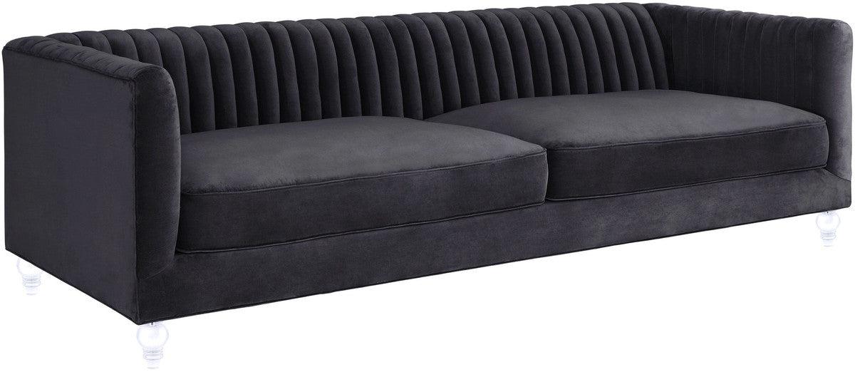 Ava Grey Velvet Sofa - Euro Living Furniture