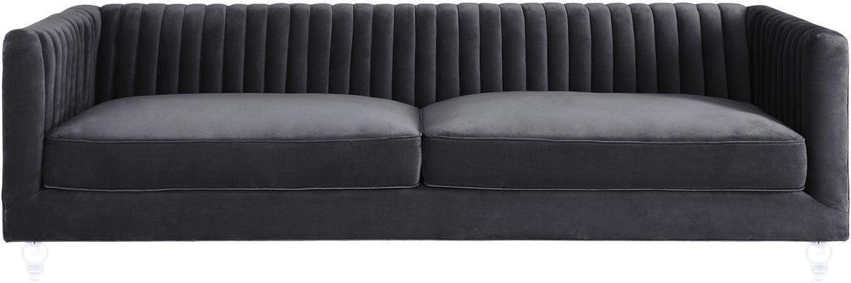 Ava Grey Velvet Sofa - Euro Living Furniture