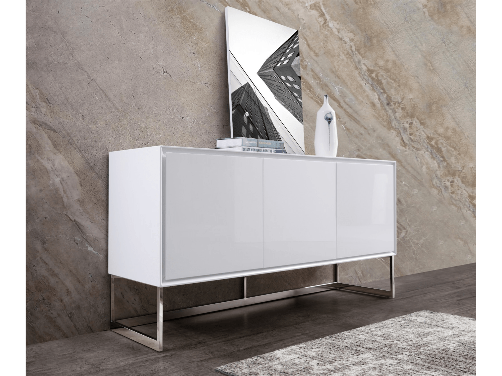 Lise Buffet White - Euro Living Furniture
