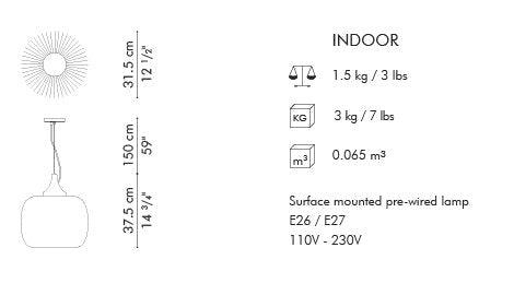 WHISK HANGING LAMP, MEDIUM - Euro Living Furniture