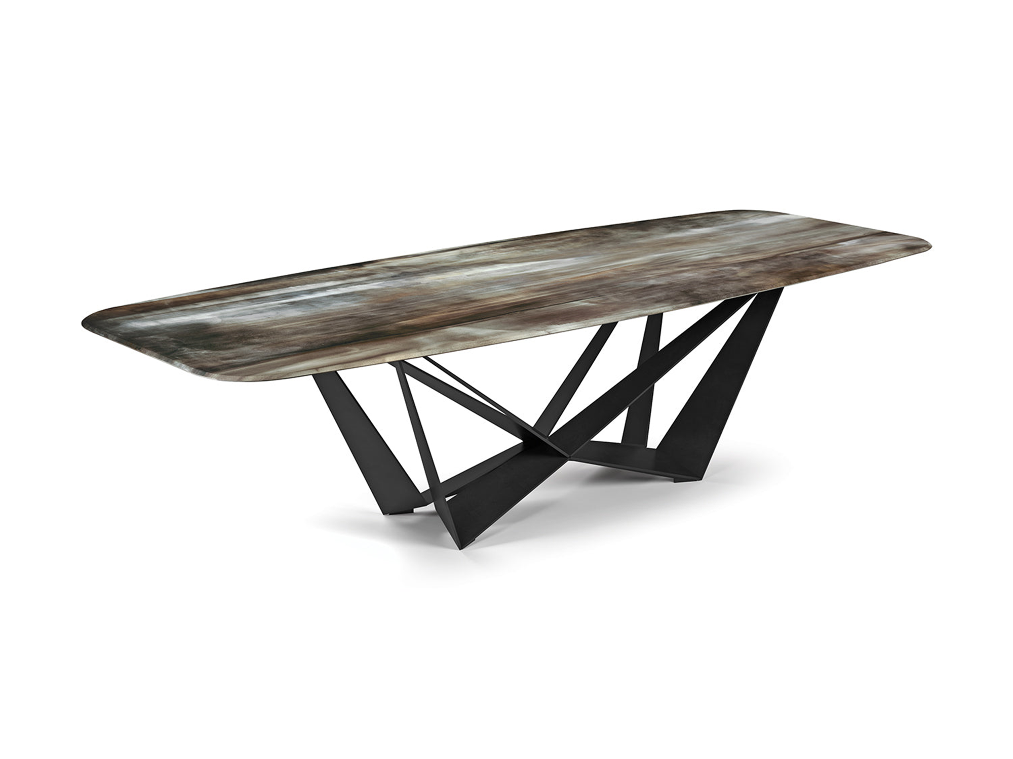 Skorpio Crystalart Dining table - 118"W - Euro Living Furniture