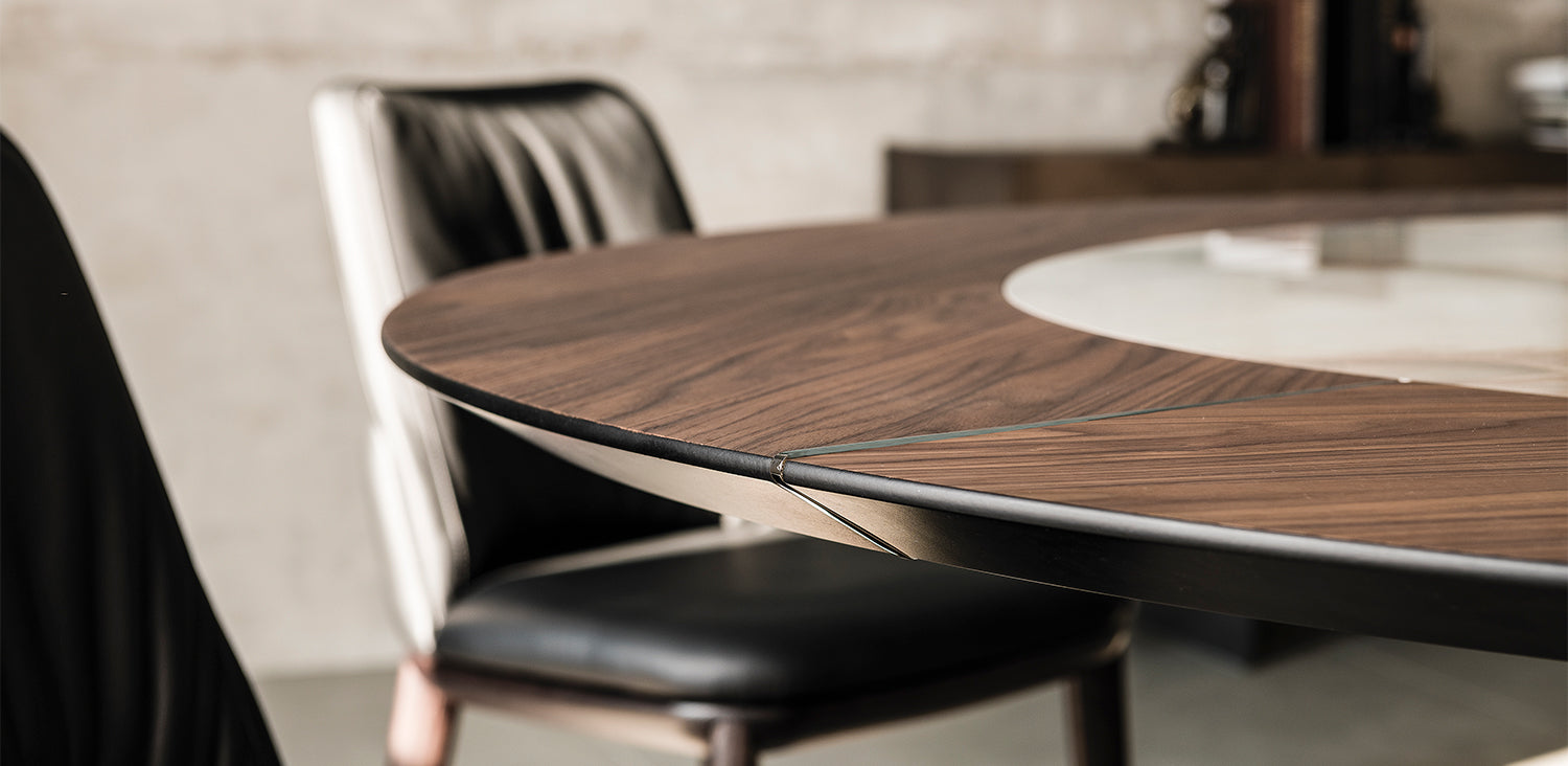 Soho Ker Wood Dining Table - 70"Dia - Euro Living Furniture