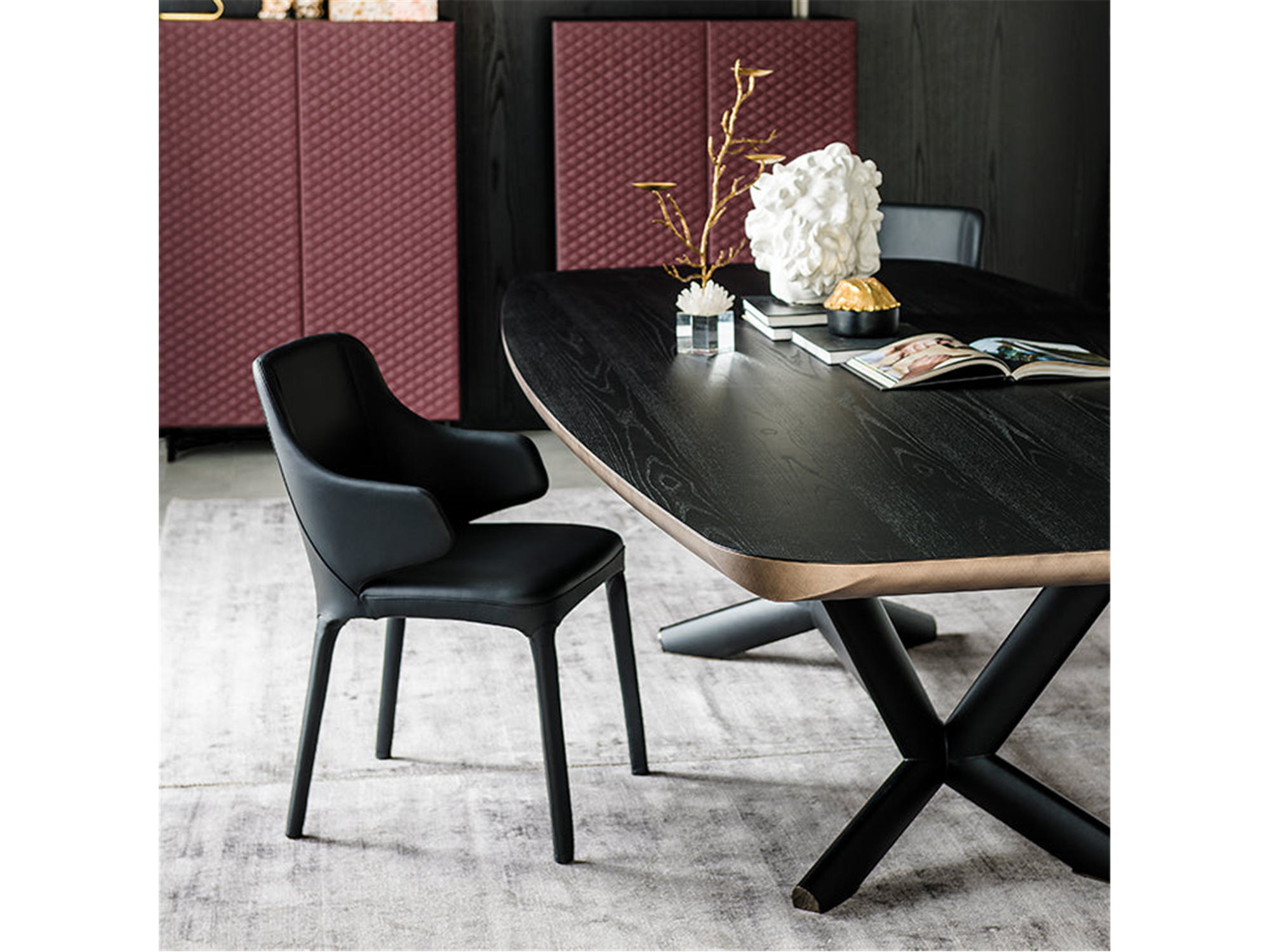 Planer Wood Dining Table - 118"W - Euro Living Furniture