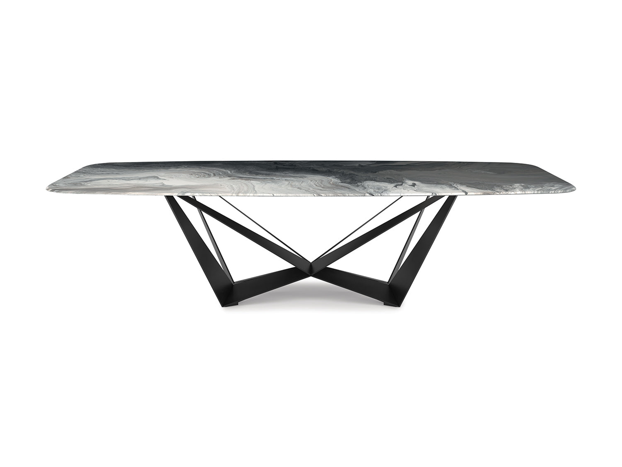 Skorpio Crystalart Dining table - 118"W - Euro Living Furniture
