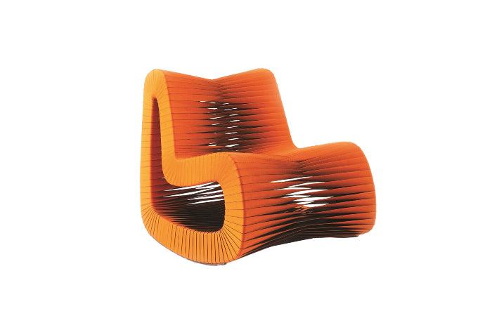Seat Belt Rocking Chair in Orange - Euro Living Furniture