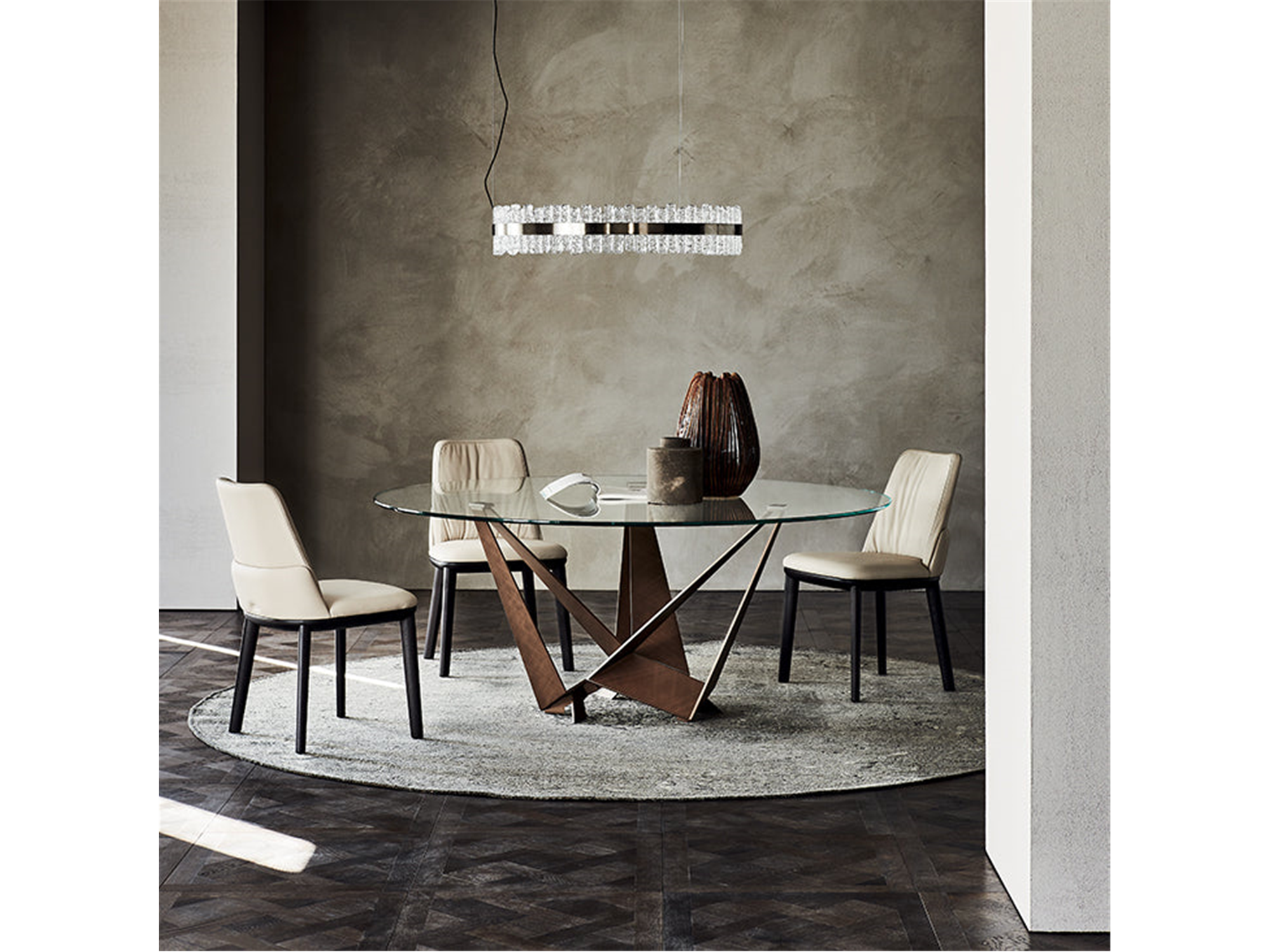 Skorpio Round Dining Table - 71"Dia - Euro Living Furniture