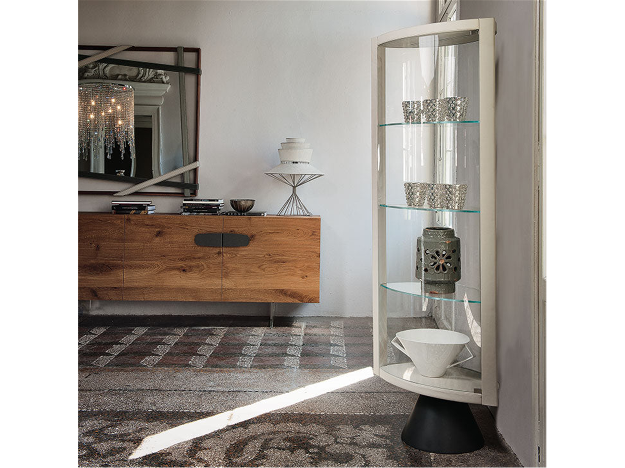 Saba Swiveling Curio - Euro Living Furniture