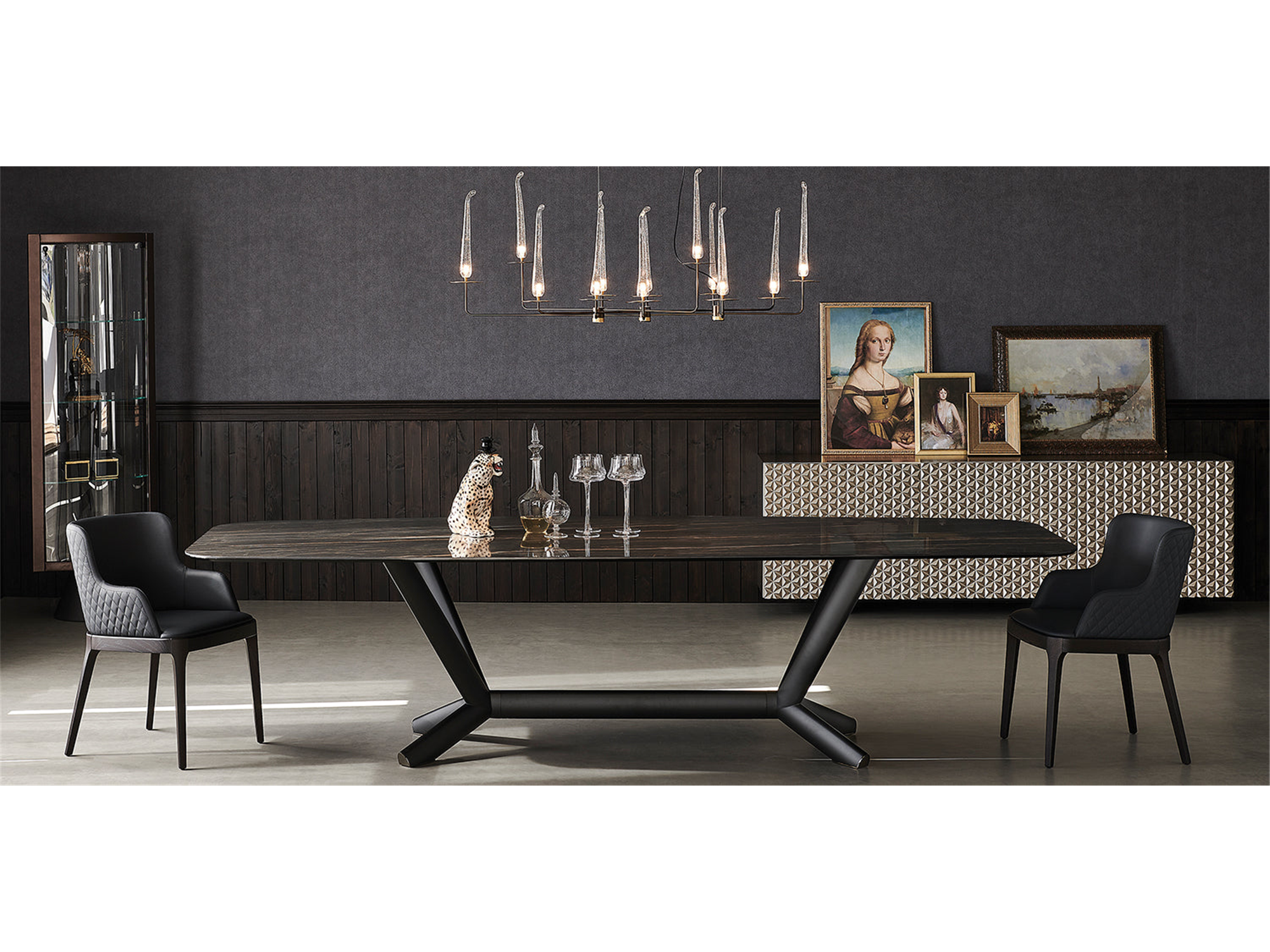 Planer Keramik Dining Table - 126"W - Euro Living Furniture