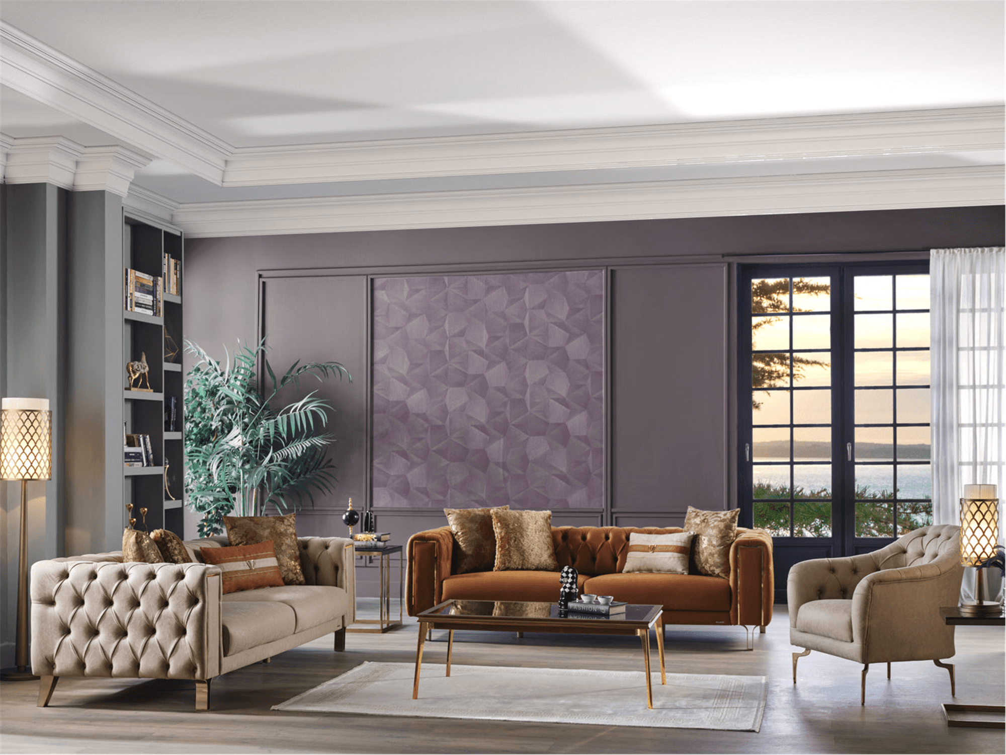 Montenegro Collection Convertible Fabric Sofa - Euro Living Furniture