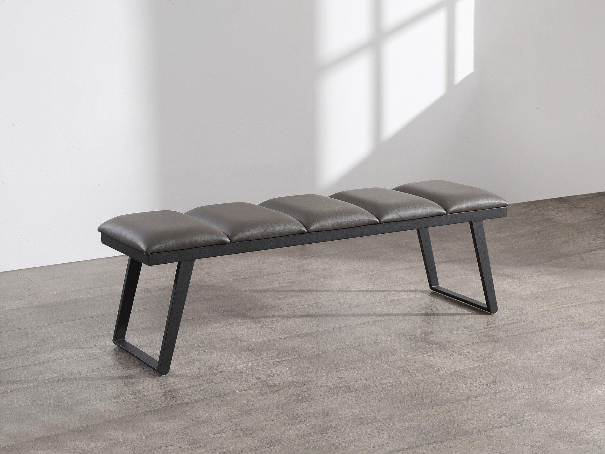 Nathan Bench in Dark Gray - Euro Living Furniture