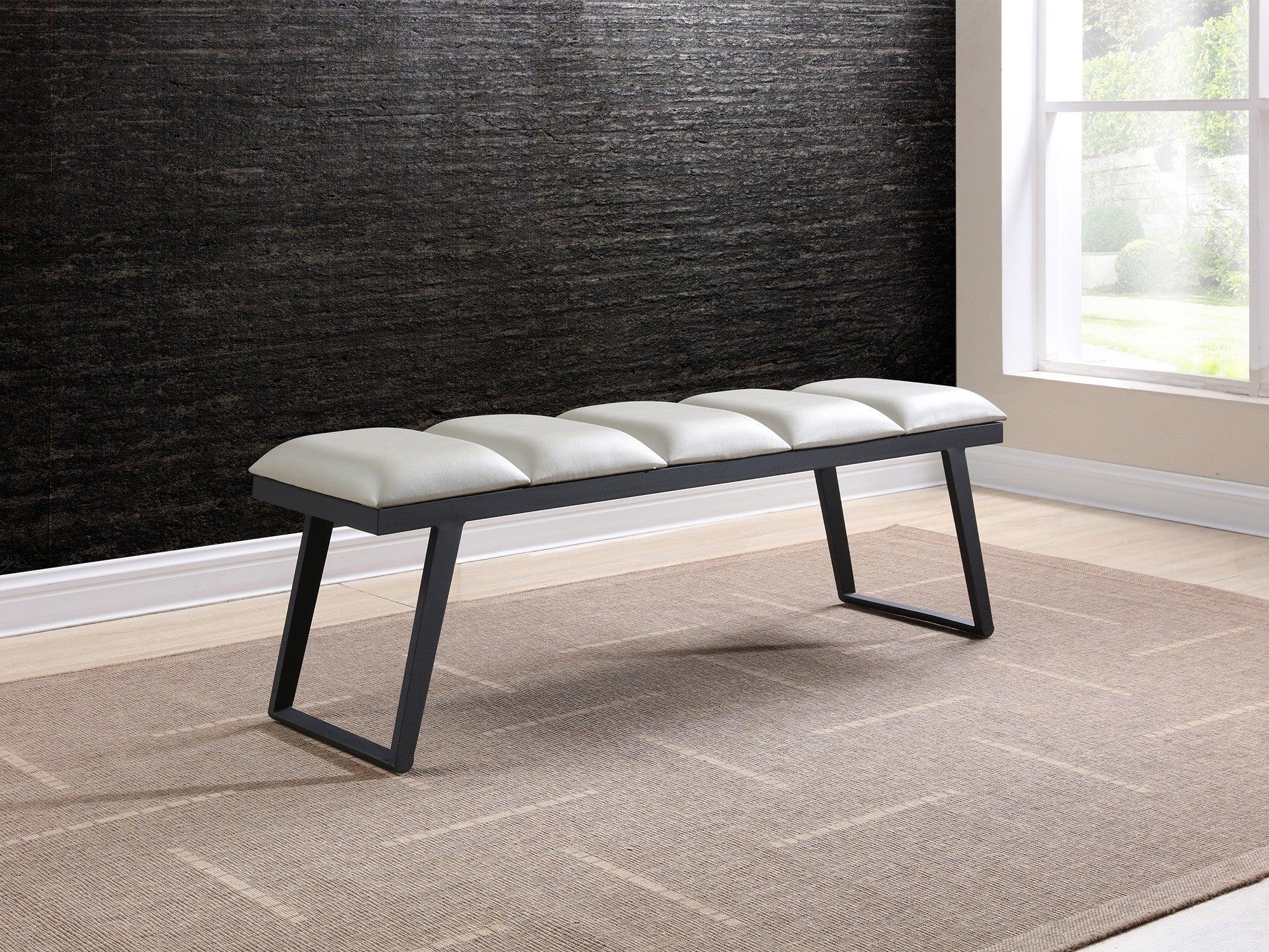 Nathan Bench in Dark Gray - Euro Living Furniture