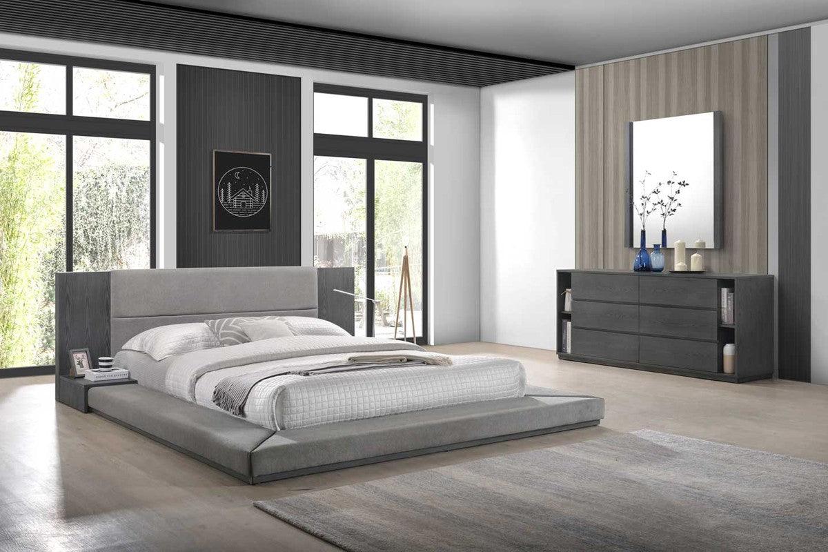 Jennie Modern Grey Bed - Euro Living Furniture