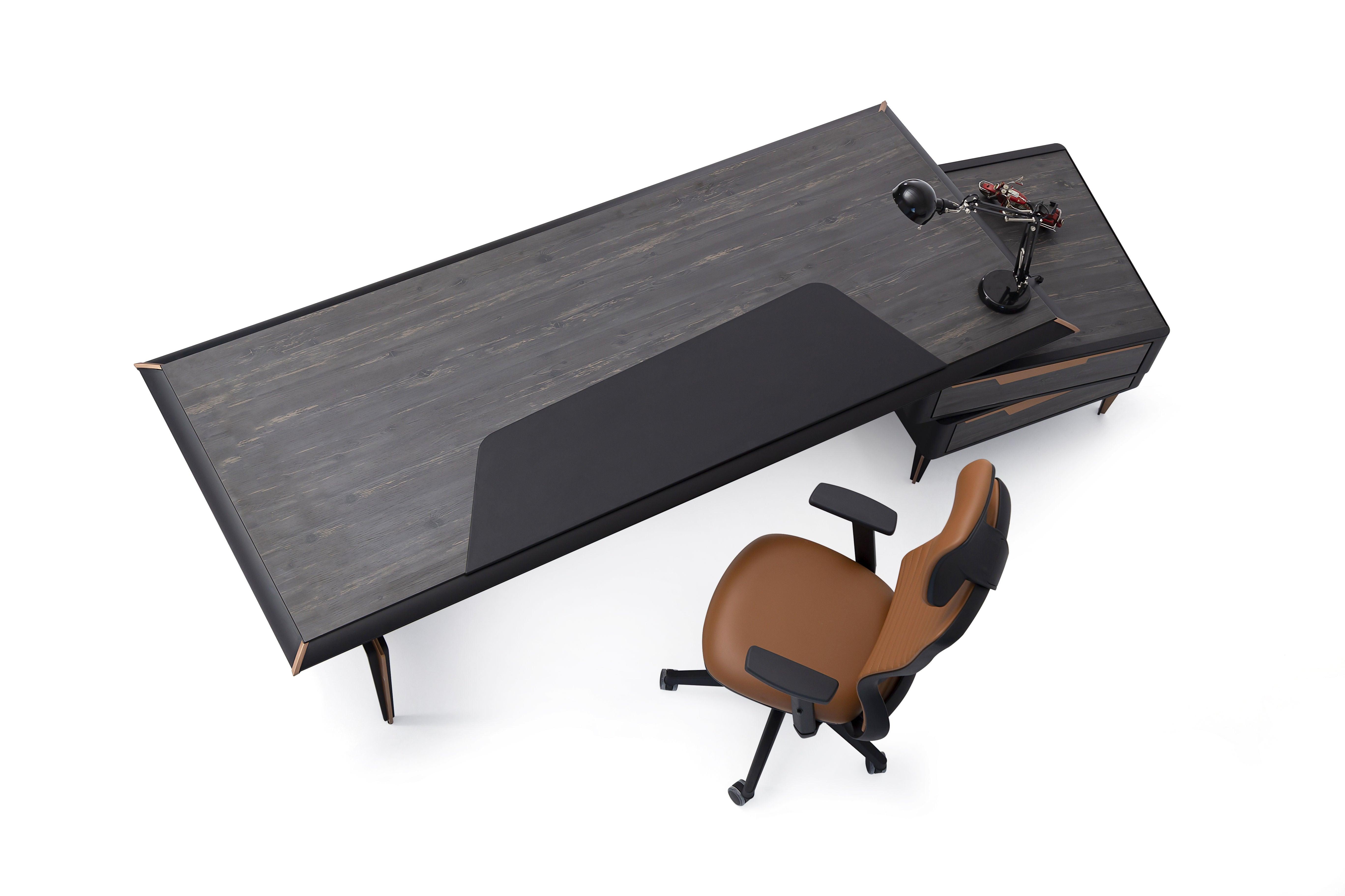 Brooklyn Executive Table with Side table/Pedestal - Euro Living Furniture