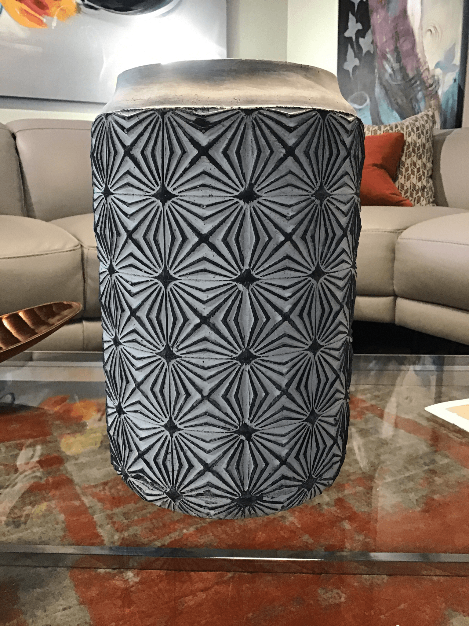 Decorative Vase, ceramic print - Euro Living Furniture