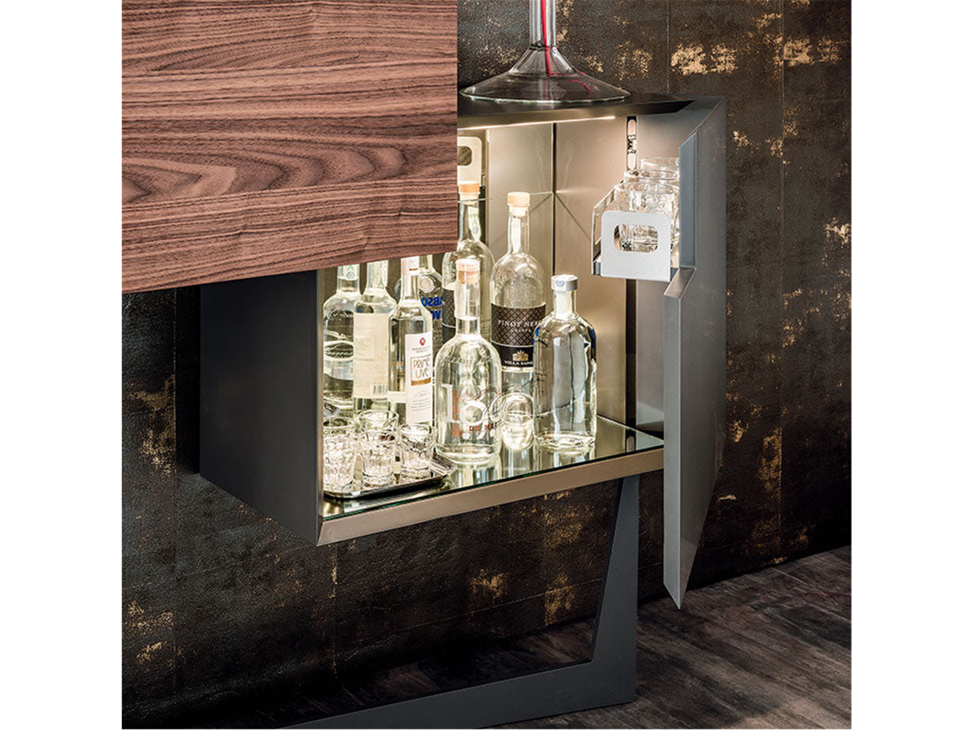 Portos Bar Cabinet - Euro Living Furniture