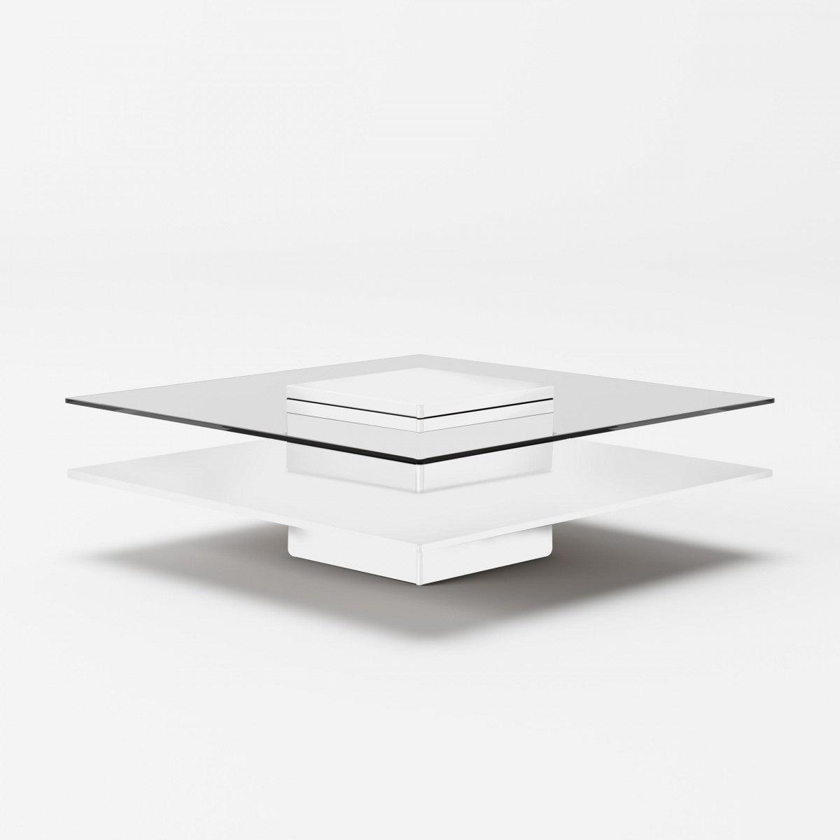 Reverie White & Glass Coffee Table - Euro Living Furniture