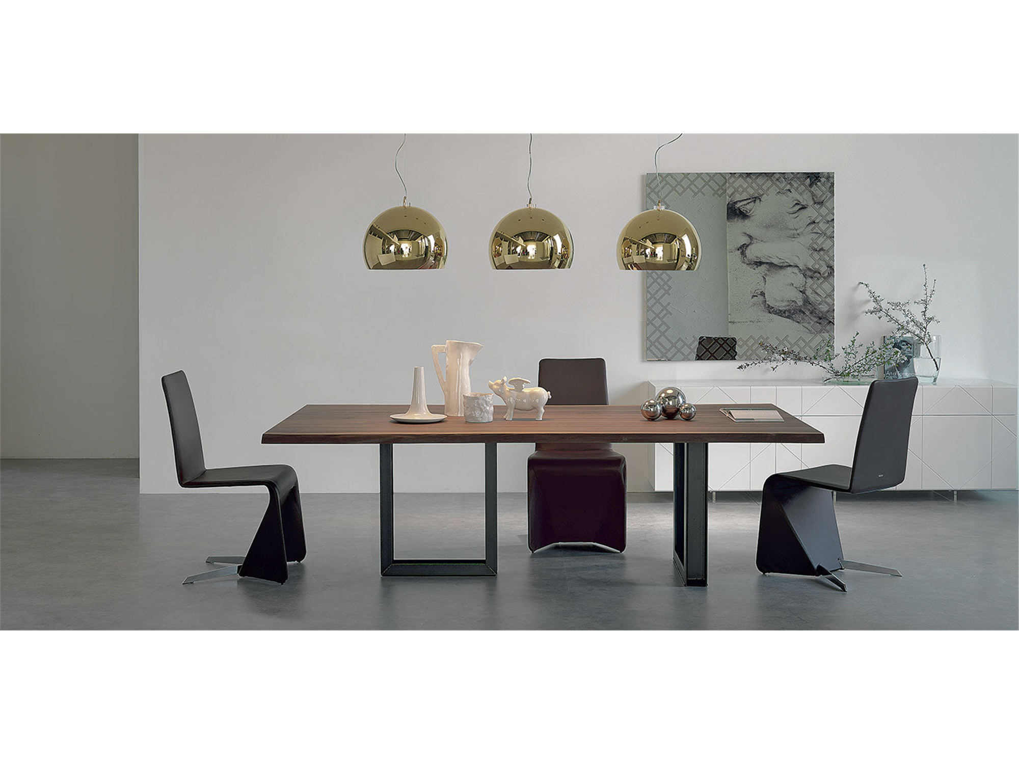 Sigma Dining Table - 118"W - Euro Living Furniture