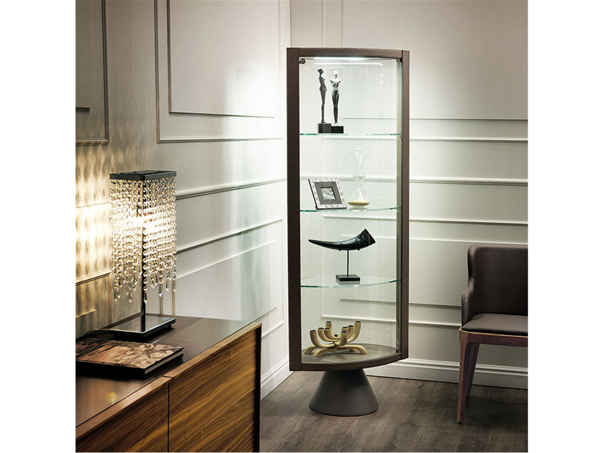 Saba Swiveling Curio - Euro Living Furniture