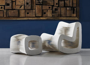 Seat Belt Rocking Chair in White - Euro Living Furniture
