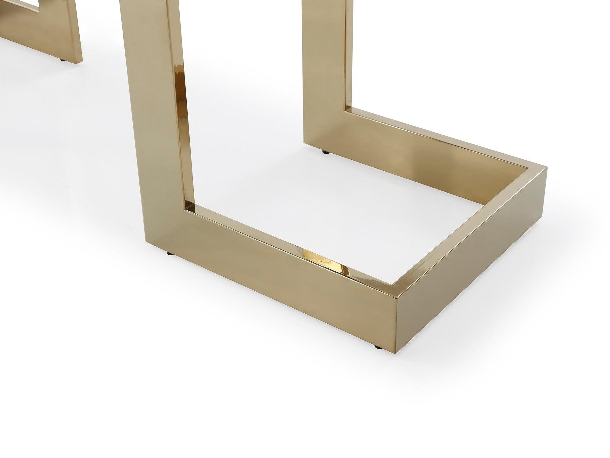 Zen Rectangular Gold Dining Table - 87"W - Euro Living Furniture