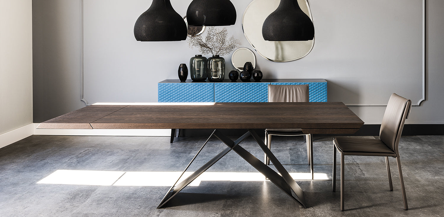 Premier Wood Drive Dining Table - 78"W - Euro Living Furniture