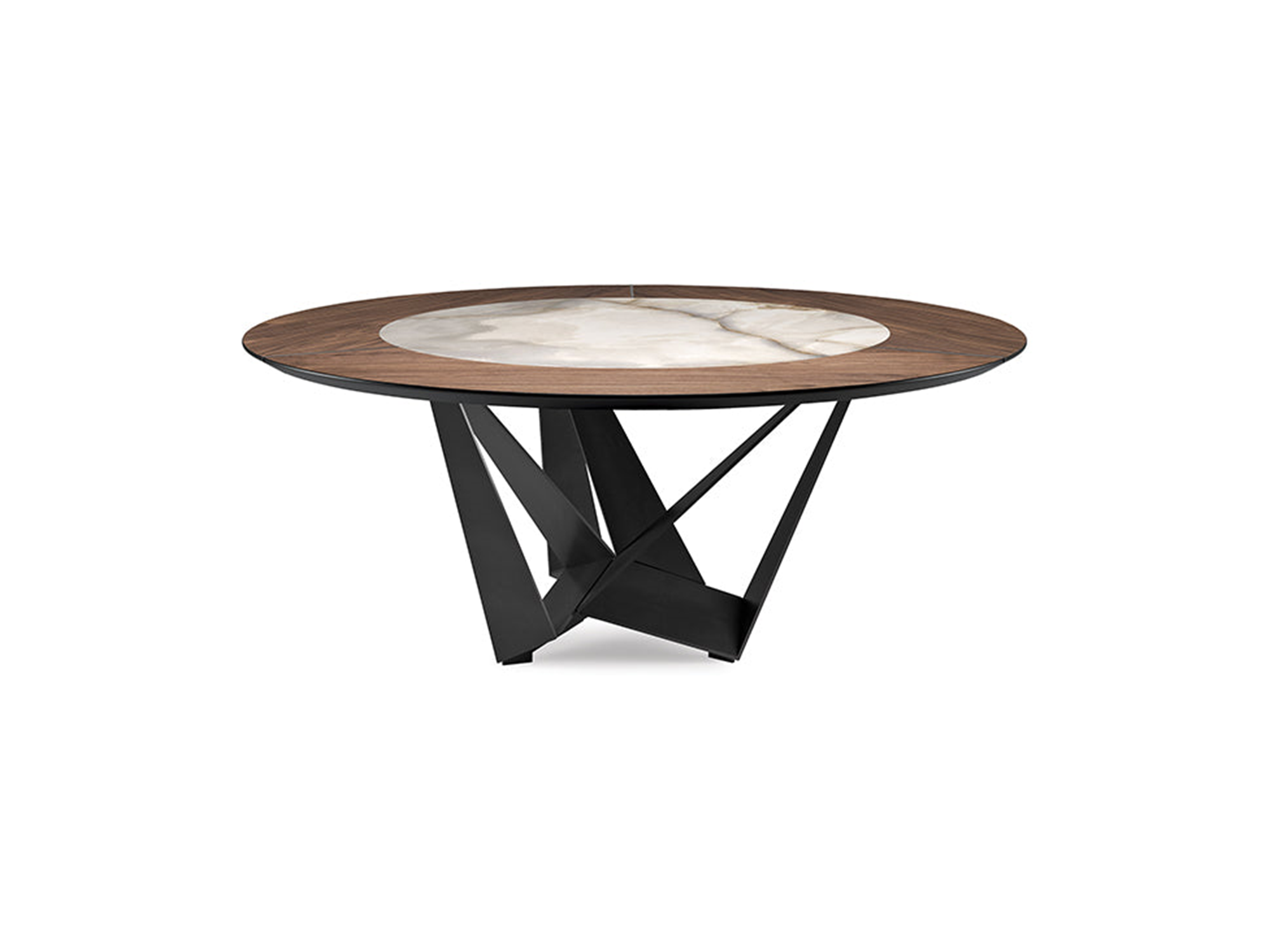 Skorpio Ker-Wood Round Dining Table - 86"Dia - Euro Living Furniture