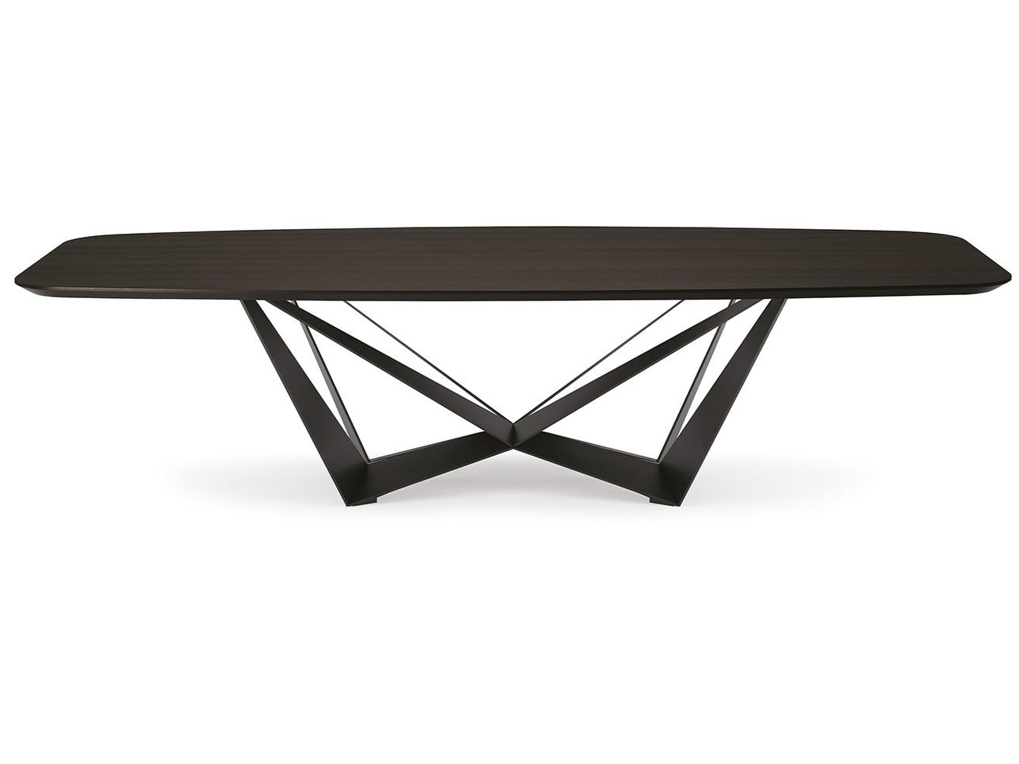 Skorpio Wood Barrel Dining Table - 118"W - Euro Living Furniture