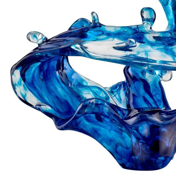 Blue Wave Sculpture - 21" - Euro Living Furniture