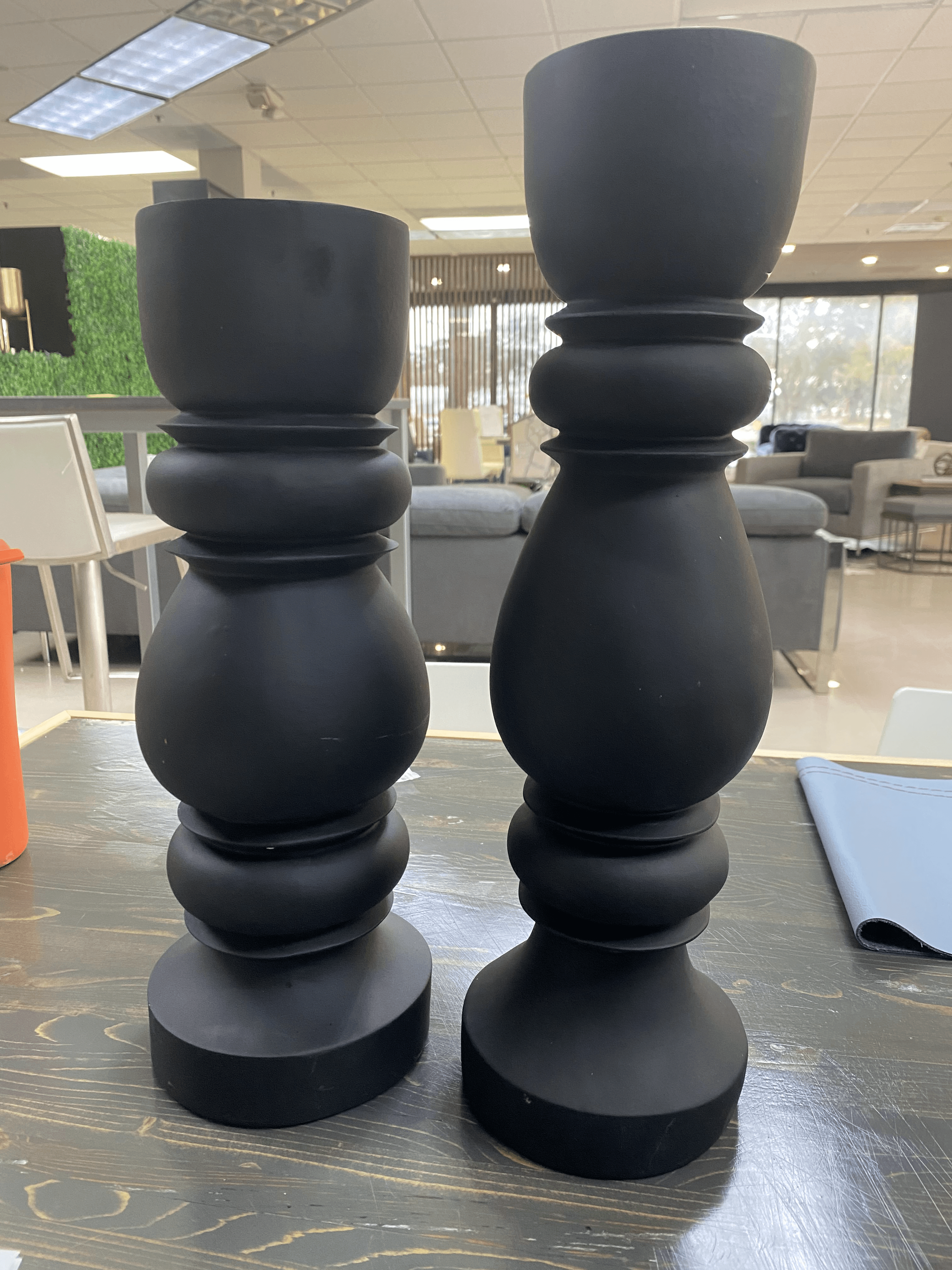 Matte Black Candle Holder Set - Euro Living Furniture