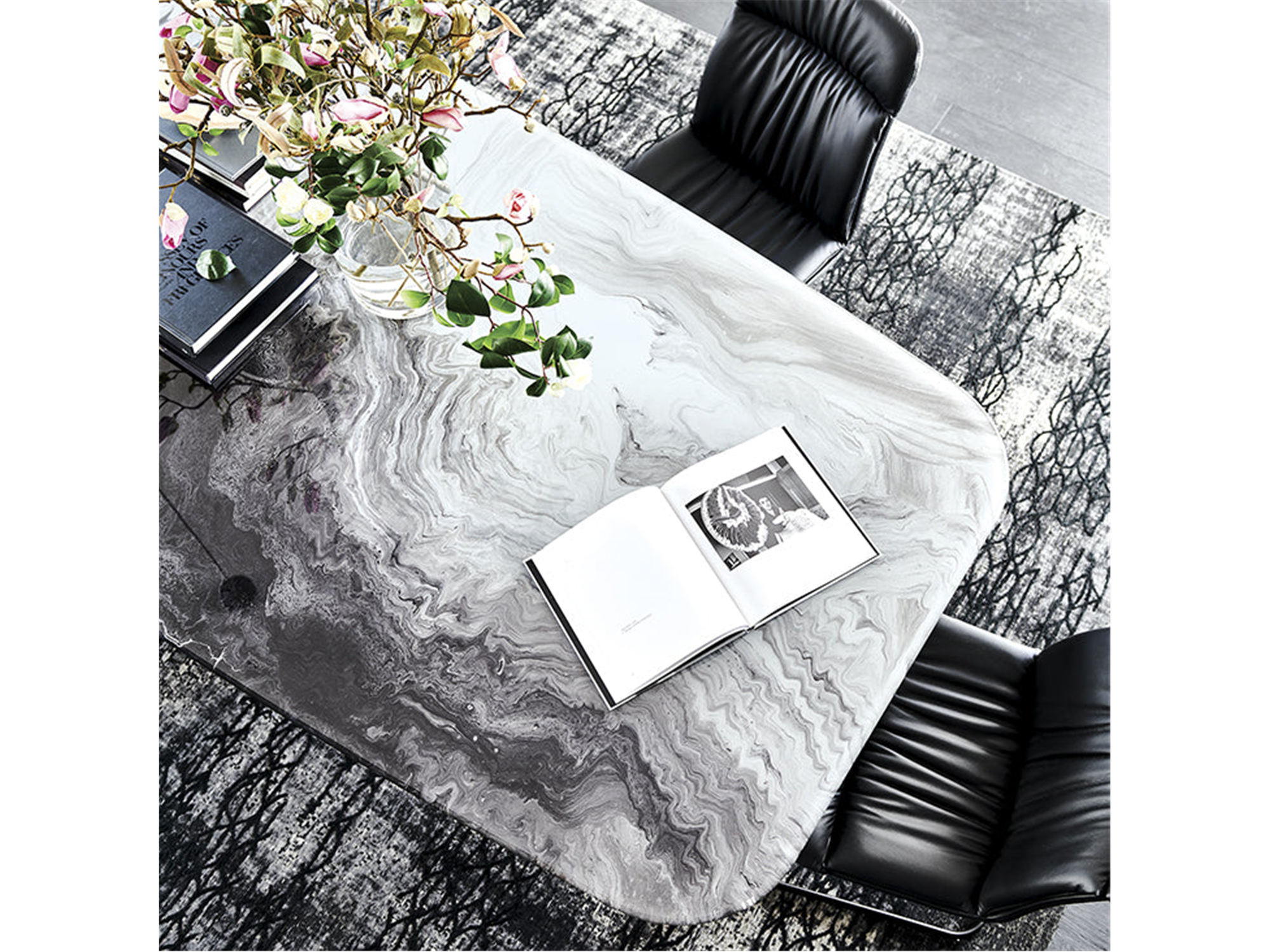 Skorpio Crystalart Dining table - 118"W - Euro Living Furniture