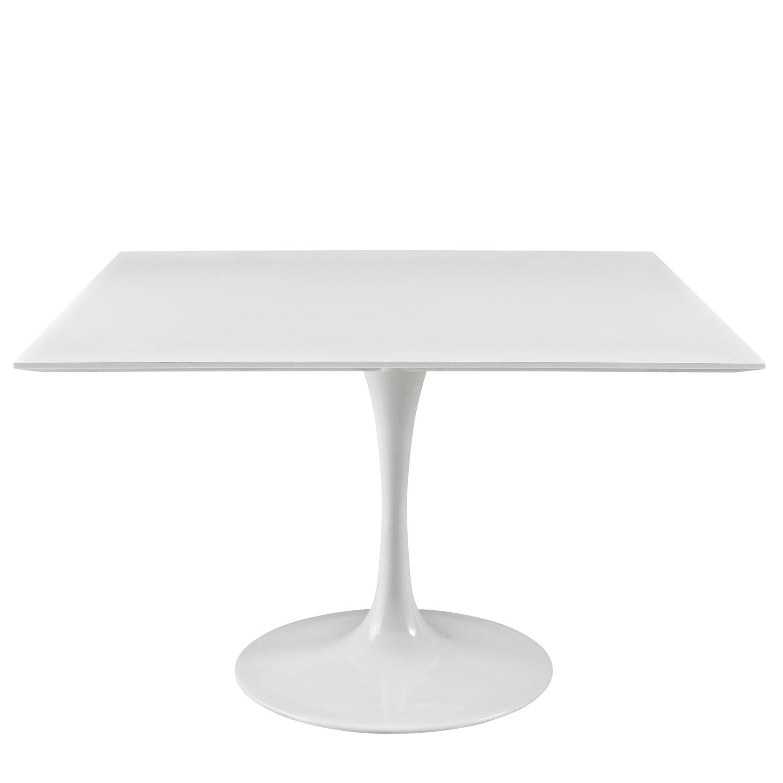 Lola 47" Square Wood Top Dining Table in White - Euro Living Furniture