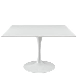 Lola 47" Square Wood Top Dining Table in White - Euro Living Furniture