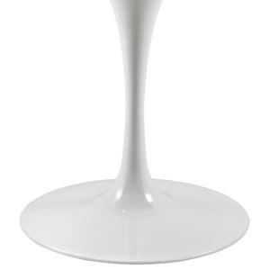 Lola 40" Round Artificial Marble Dining Table in White - Euro Living Furniture