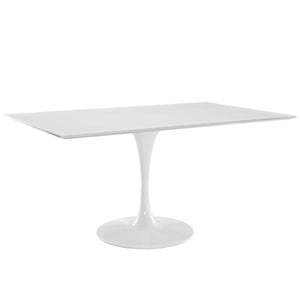 Lola 60" Rectangle Wood Dining Table in White - Euro Living Furniture