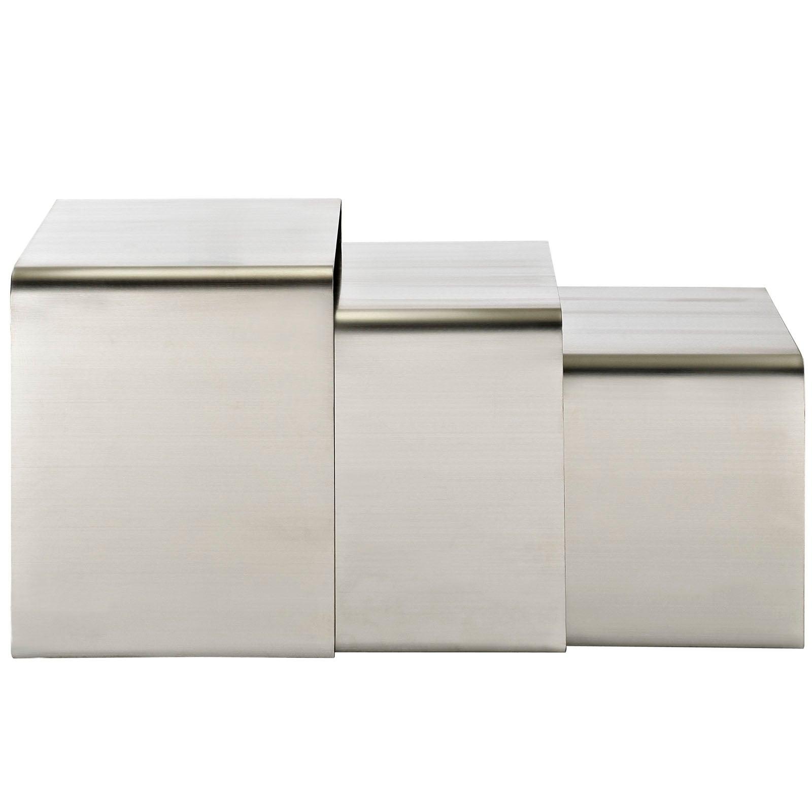 Ross Nesting Table in Silver - Euro Living Furniture