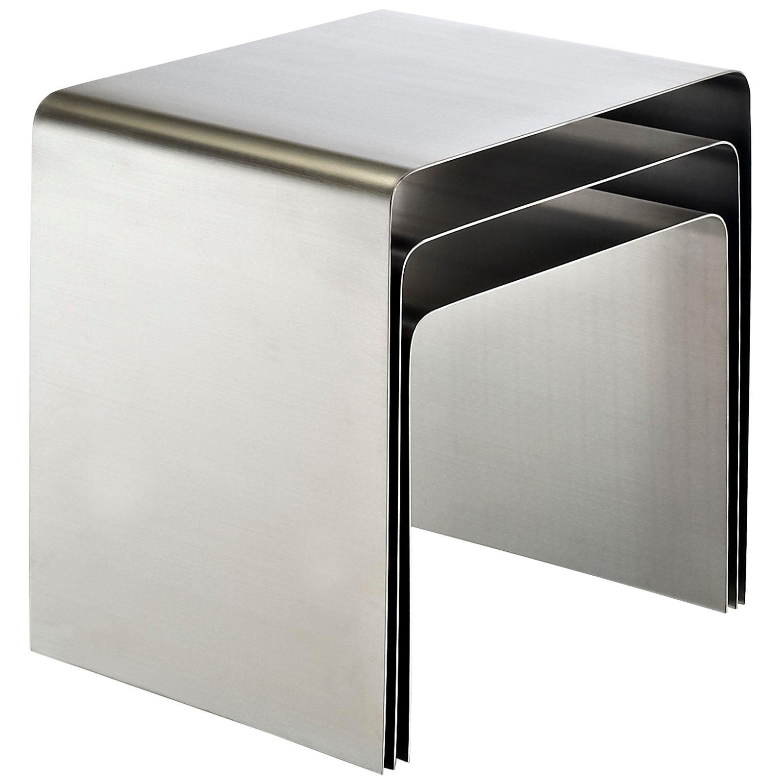 Ross Nesting Table in Silver - Euro Living Furniture