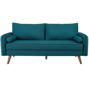 Revine Upholstered Fabric Sofa in Teal - Euro Living Furniture