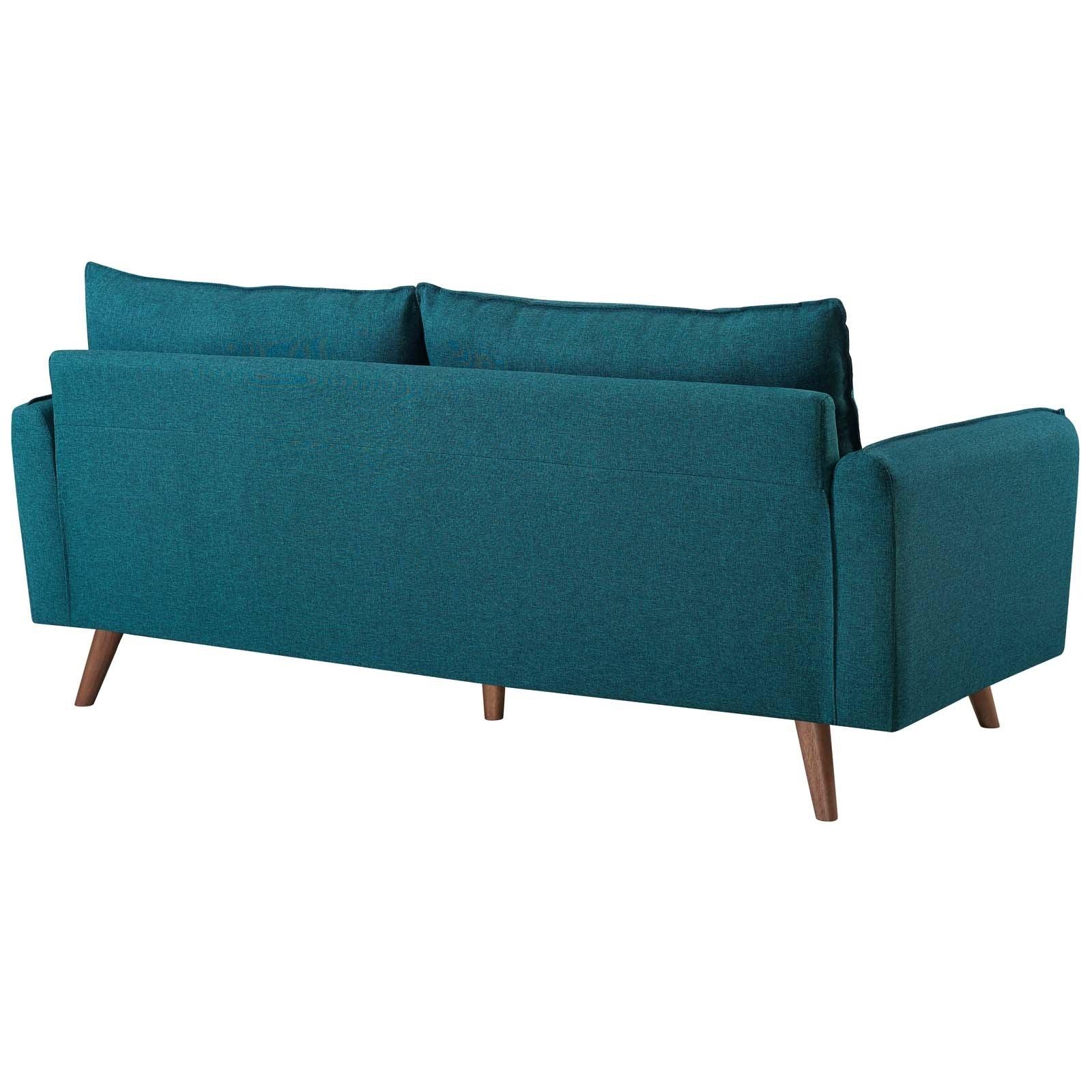 Revine Upholstered Fabric Sofa in Teal - Euro Living Furniture