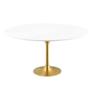 Lola 60" Round Wood Dining Table in Gold White - Euro Living Furniture