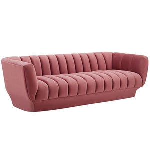 Lyla Tufted Velvet Sofa in Dusty Rose - Euro Living Furniture