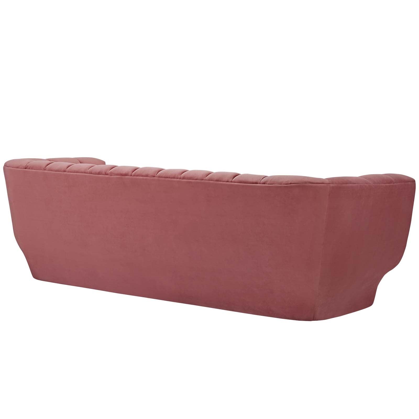 Lyla Tufted Velvet Sofa in Dusty Rose - Euro Living Furniture