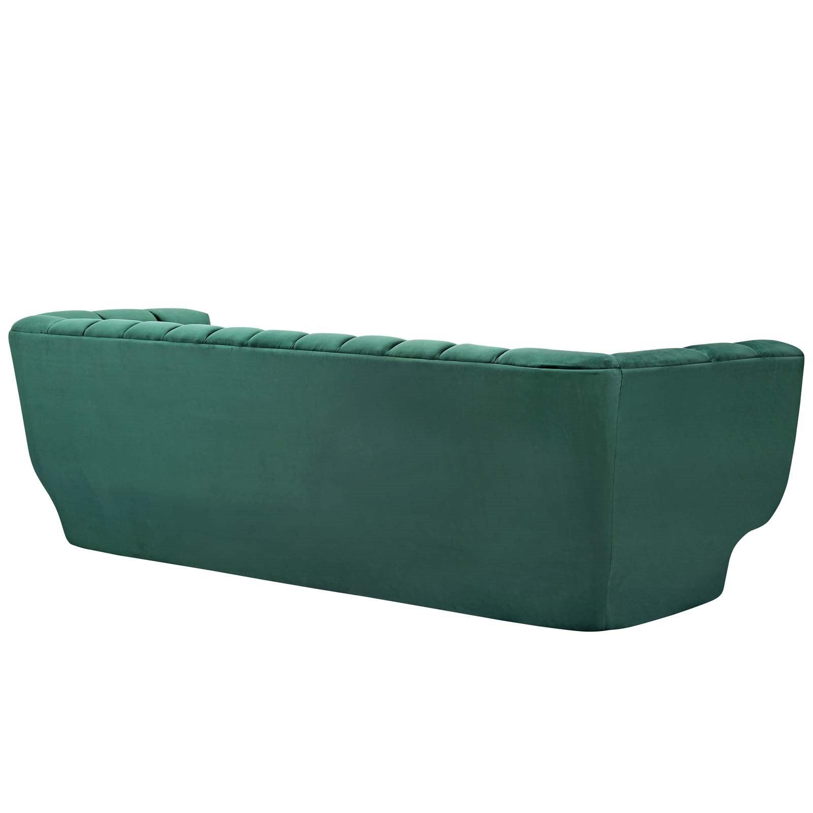 Lyla Tufted Velvet Sofa in Green - Euro Living Furniture