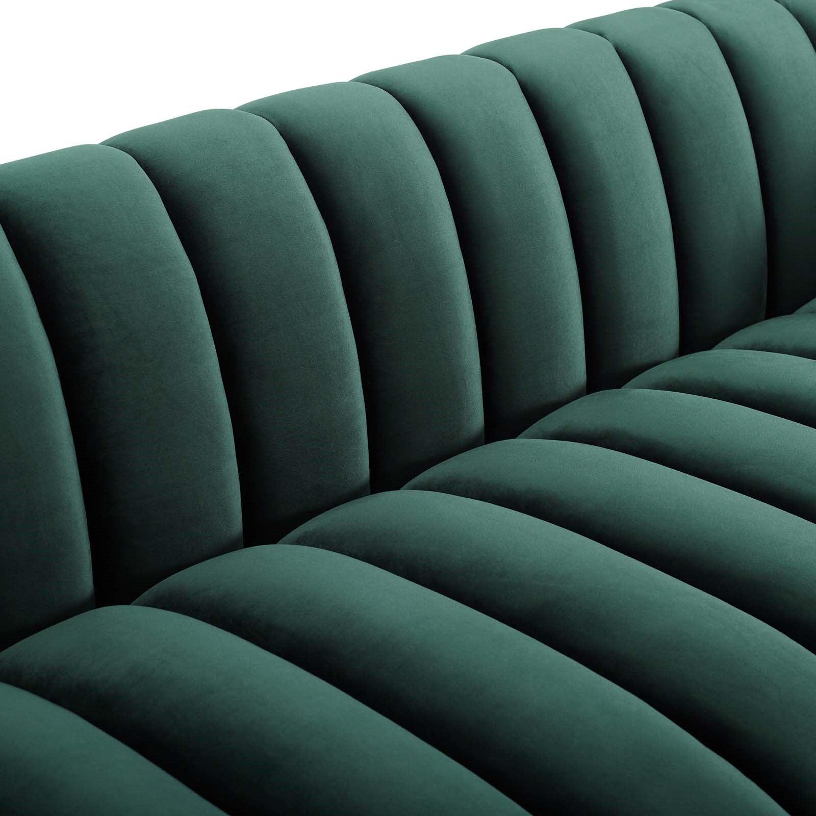 Lyla Tufted Velvet Sofa in Green - Euro Living Furniture