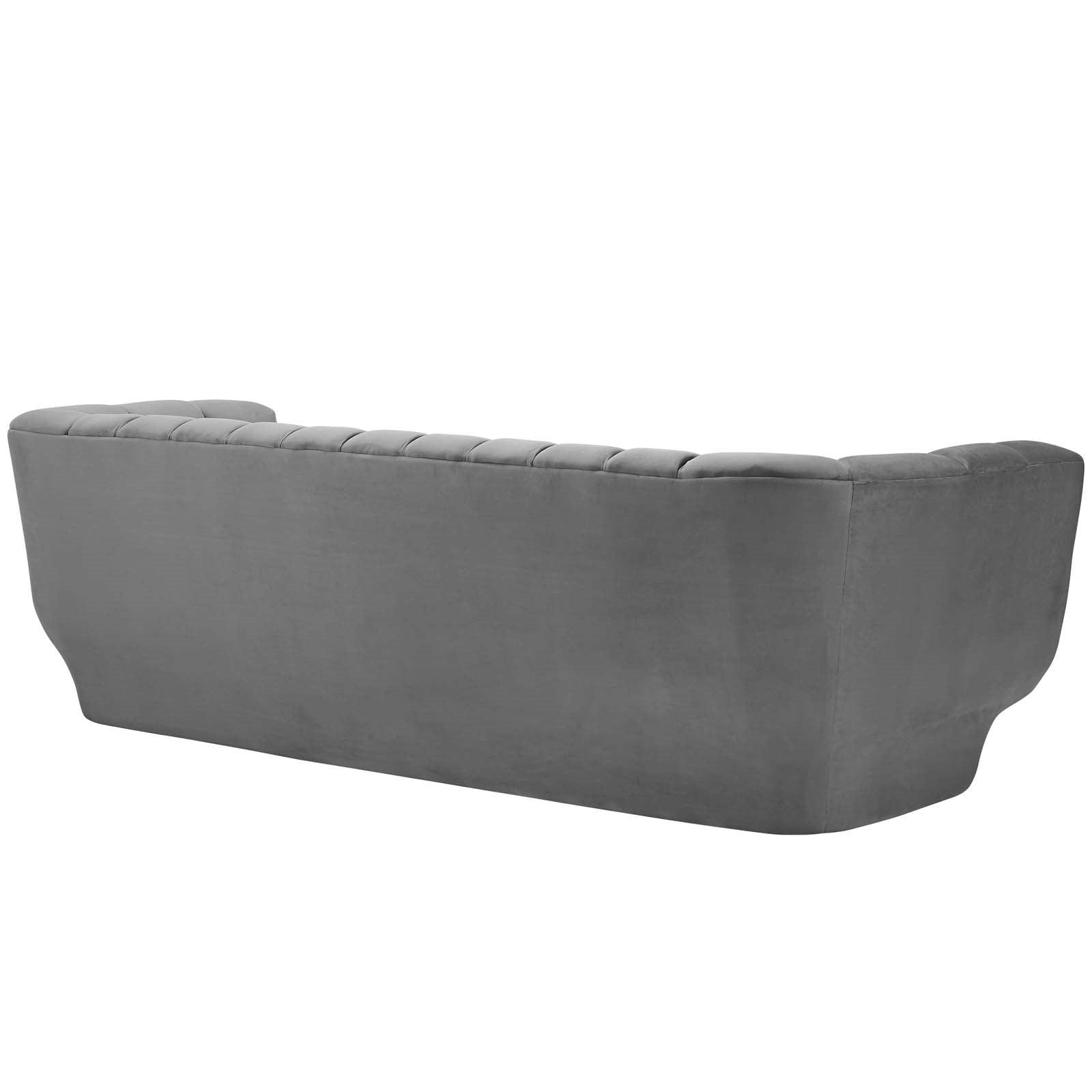 Lyla Tufted Velvet Sofa in Gray - Euro Living Furniture