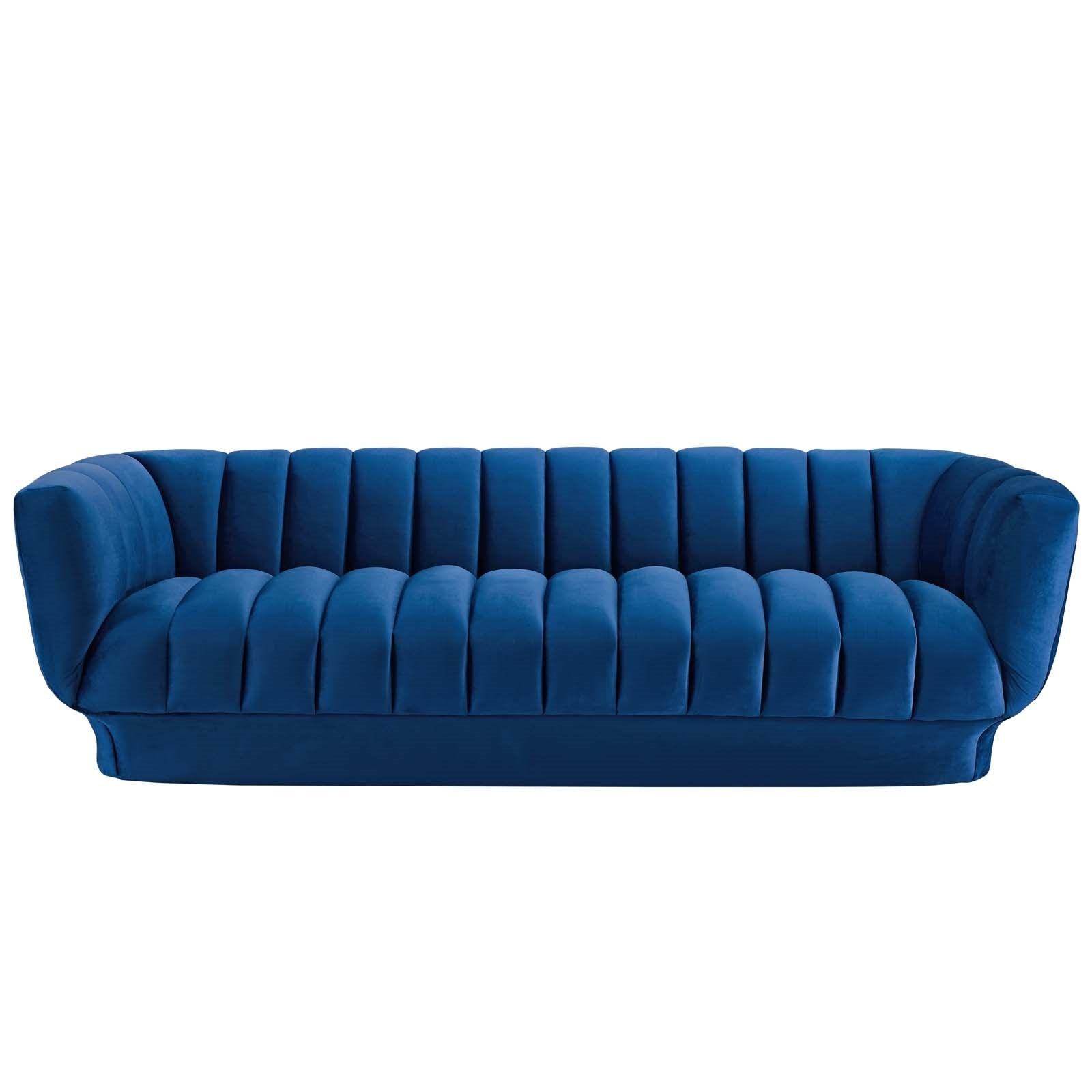 Lyla Tufted Velvet Sofa in Navy - Euro Living Furniture