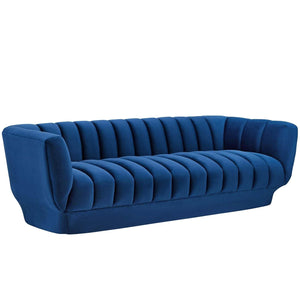 Lyla Tufted Velvet Sofa in Navy - Euro Living Furniture